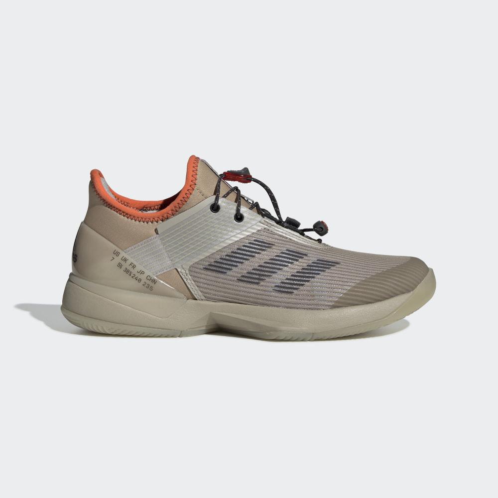 Adidas Women's Adizero Ubersonic 3 Citified Tennis Shoes Light Brown/Grey/Orange Ireland CG6520